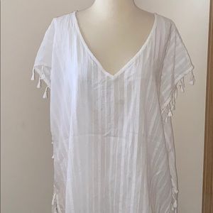 White swim cover up .